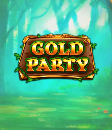 Изображение слота Gold Party от Pragmatic Play, демонстрирующий яркий и веселый мир ирландской тематики с золотыми монетами, лепреконами и радугой. В центре кадра виден игровой экран с 5 барабанами и 3 рядами, окруженный зелеными полями и золотыми горшками, формирующими атмосферу праздника и волшебства.